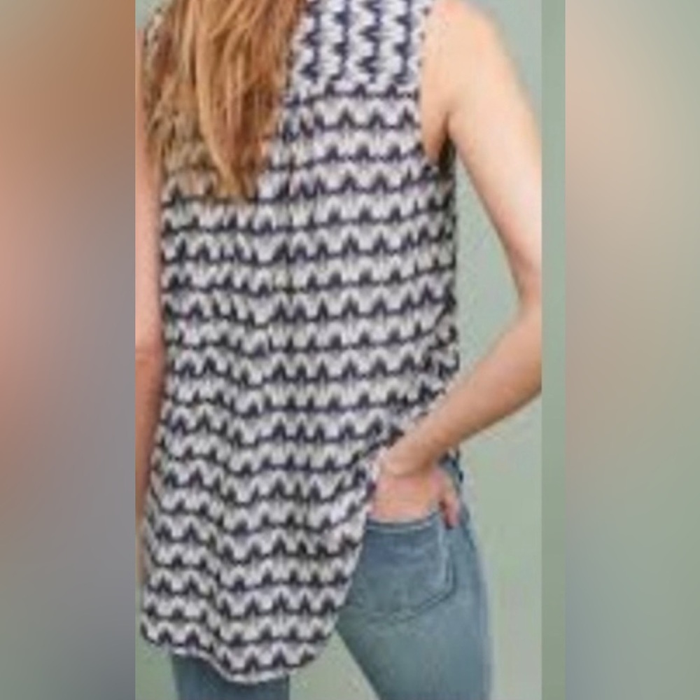 Anthropologie Maeve Petunia pintuck button front blouse blue small - Picture 2 of 7